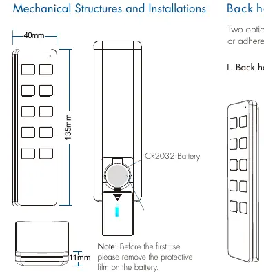 Battery installation and protective film removal