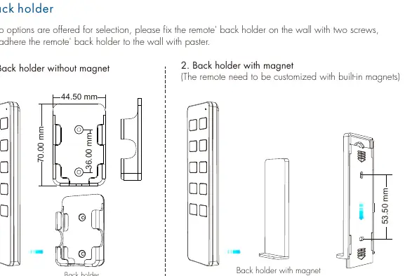 Wall mounting options: screws or magnet
