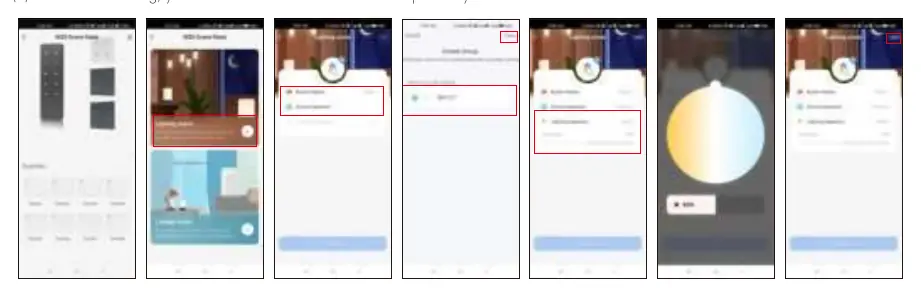 Tuya App interface for scene configuration