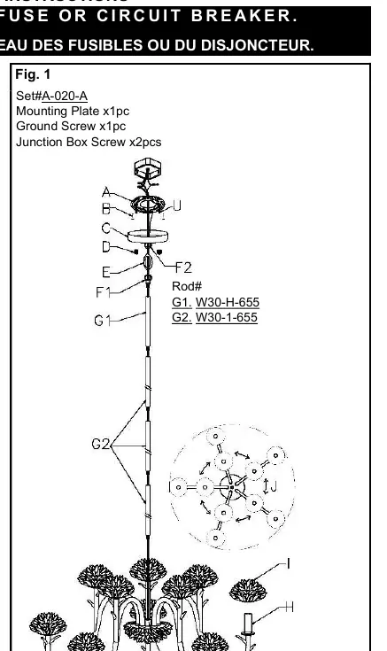 Fig. 1: Assembly sequence showing rods, loop, and canopy attachment.