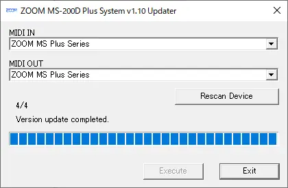 Updater application showing successful completion