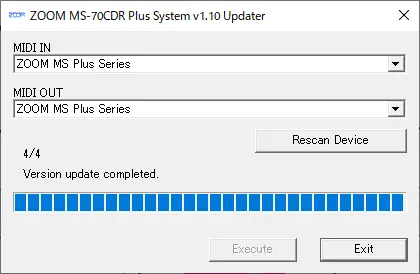 Updater application showing successful completion