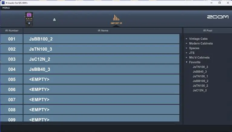 IR Loader interface overview