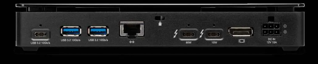 Rear view of the OWC Thunderbolt Pro Dock