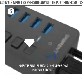Activating a port using the power switch.