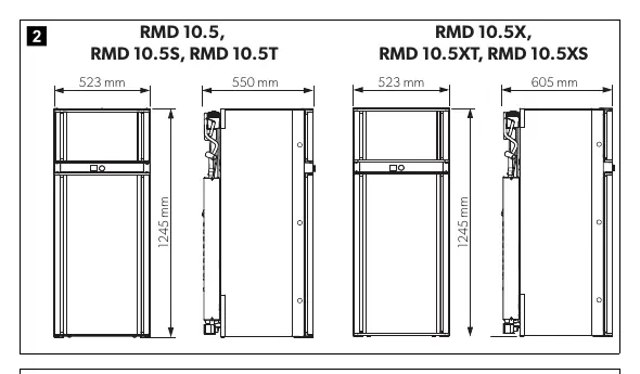 Refrigerator dimensions
