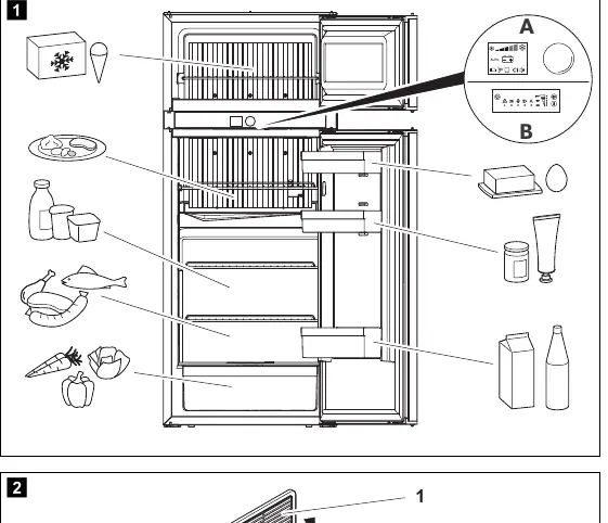 Refrigerator control and storage layout