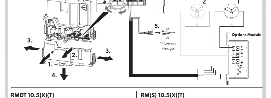 Wiring diagram for RMD 10.5(X)(T) and RML 10.4(S)(T)
