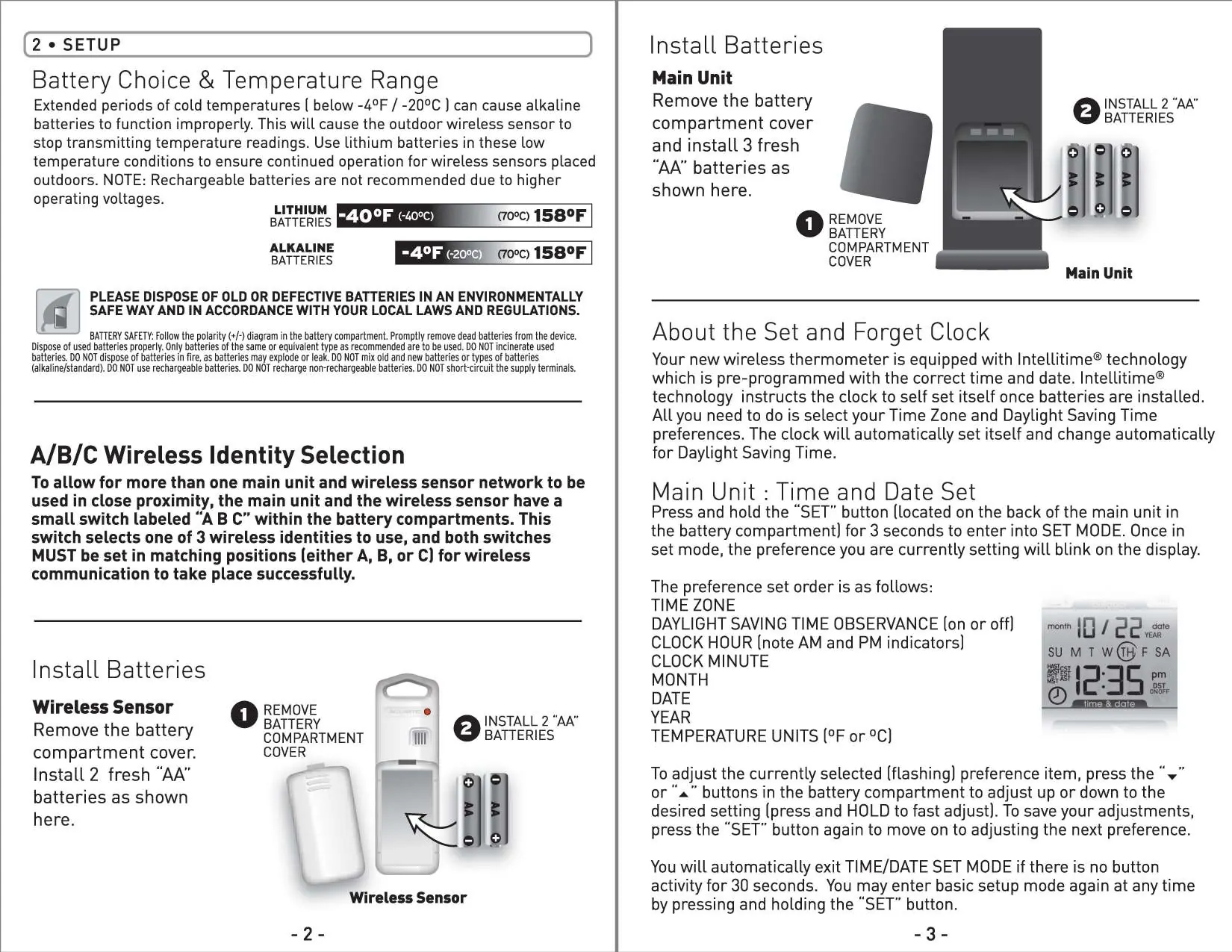 Battery installation and A/B/C switch location
