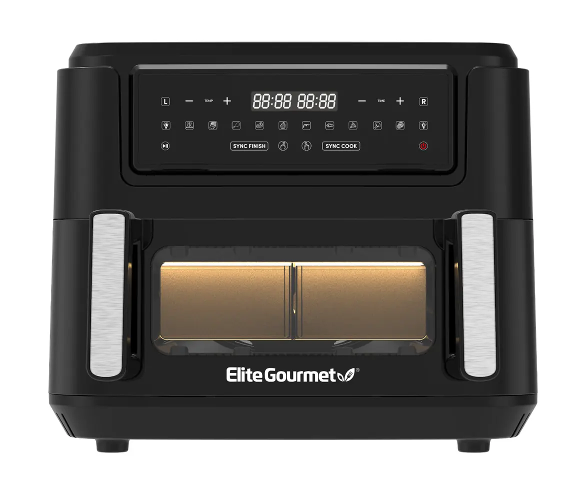 Elite Gourmet 10.5L Digital Dual Zone Air Fryer Oven