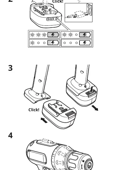 Charging process and battery status indicators