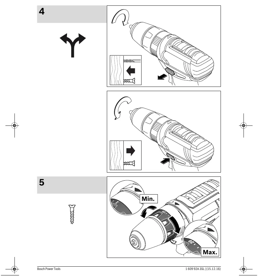 Setting rotation direction and torque