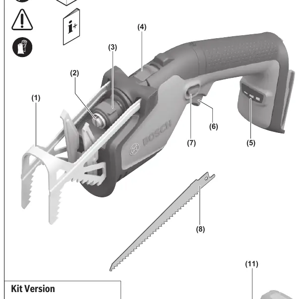 Bosch Keo 10.8V Cordless Garden Saw components