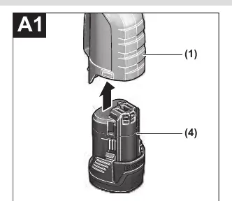 Inserting the battery (A1)