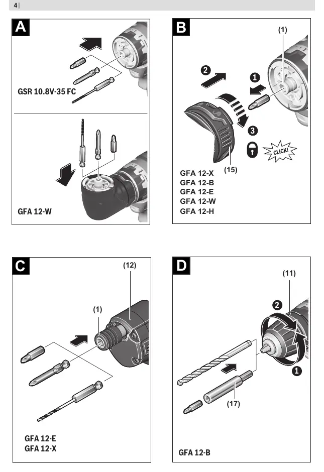 Adapter installation and tool insertion steps