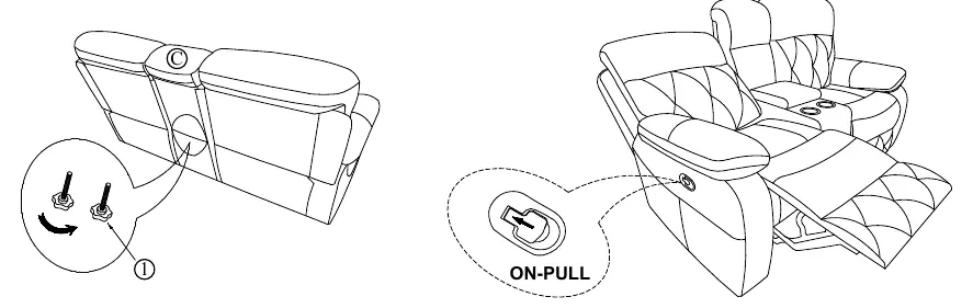 Step 2: Securing the console backrest with screws.