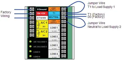 OPCB wiring and jumper configuration