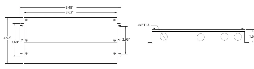 Dimensions of the Infinity Direct Multi-Circuit 192 Driver