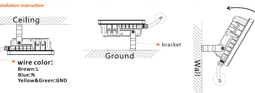 Wiring and mounting diagram