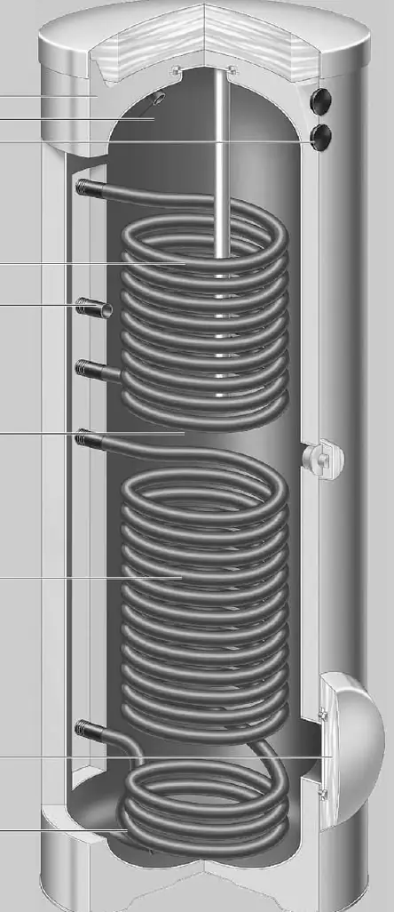 Cross section of the Vitocell 100-B tank showing internal components