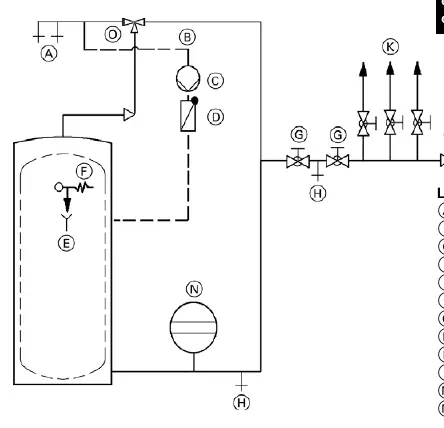 Domestic hot water connection diagram
