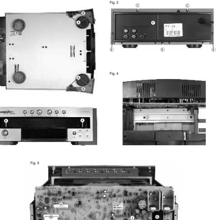 Disassembly steps for cover and CD drive