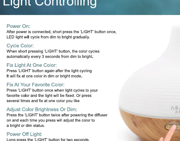 Light control button operations.