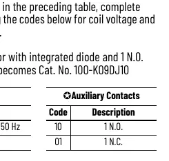 Step 2: Contactor Configuration Codes