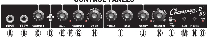 Champion II 50 and 25 Control Panels