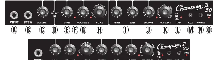 Champion II 50 Control Panel