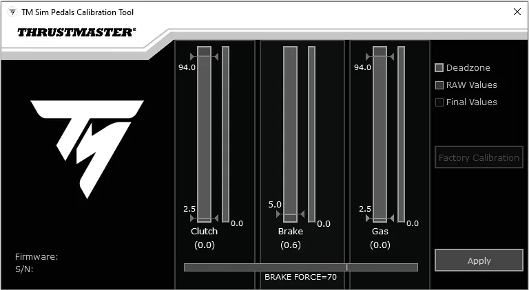 Calibration software interface