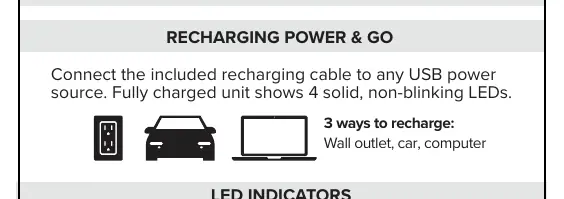 Recharging methods for the Power & Go