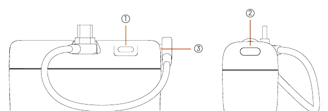 Schematic view of ports and buttons