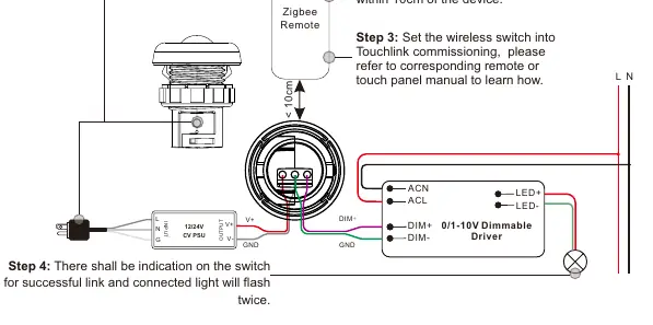 Wiring diagram for the SR-ZG9032A-PIR sensor