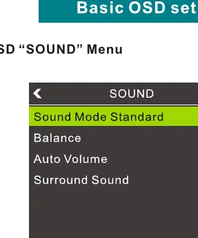 OSD Sound and Time Menus