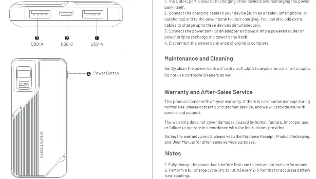 Product Overview showing ports and power button