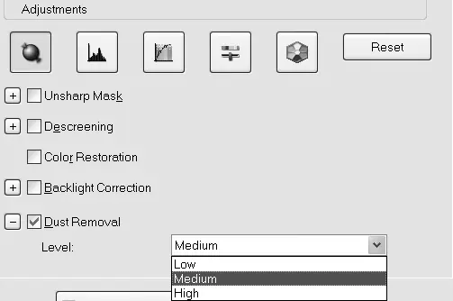 Backlight Correction settings