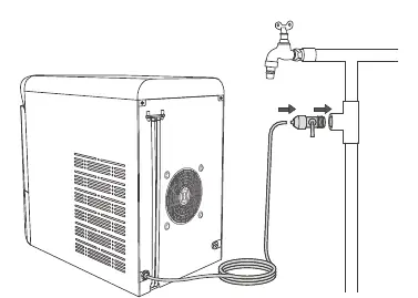 Connecting the water supply hose