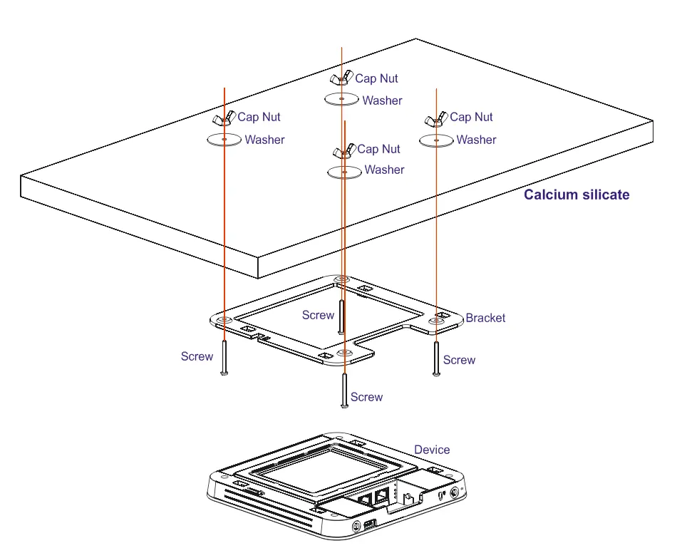 Exploded view of installation