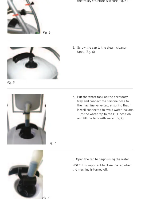 Trolley assembly steps 5-8