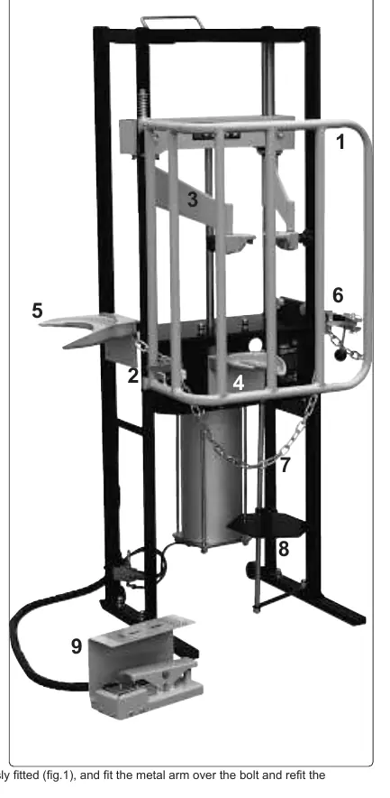 Main components of the spring compressor