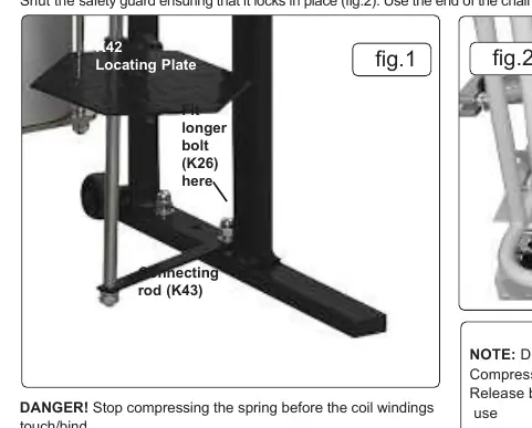Assembly details for locating plate and bolts