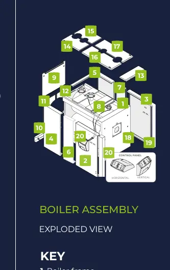 Boiler assembly exploded view