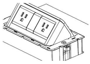 Inserting the housing into the desk cut-out