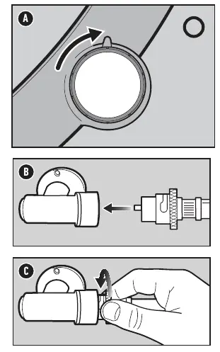 Connecting the gas hose bayonet fitting