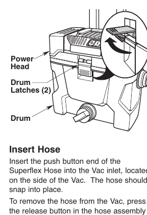 Hose insertion and removal.