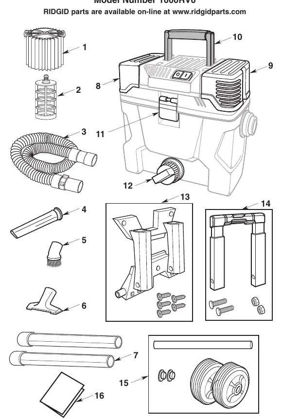 Exploded view of repair parts.