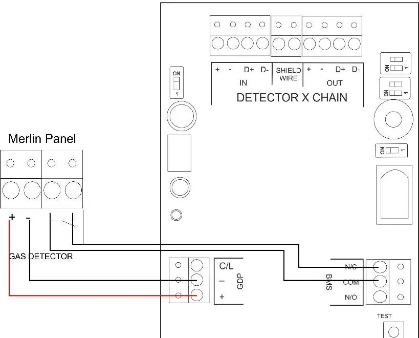 Gas detector wiring