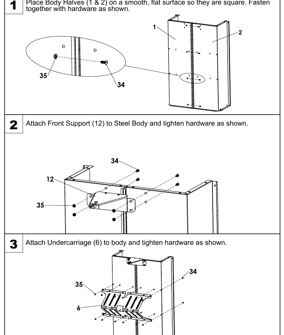 Assembly steps 1-3