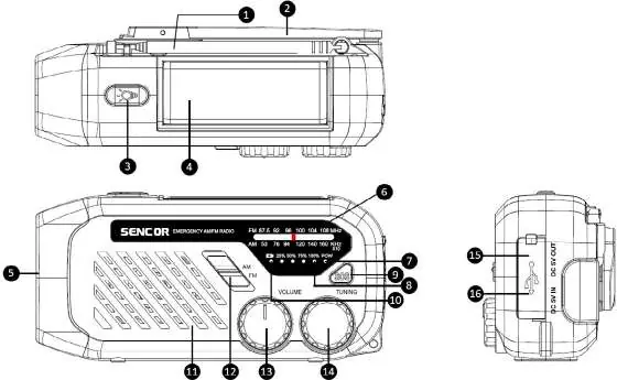 Sencor SRD 1000SCL device layout and controls